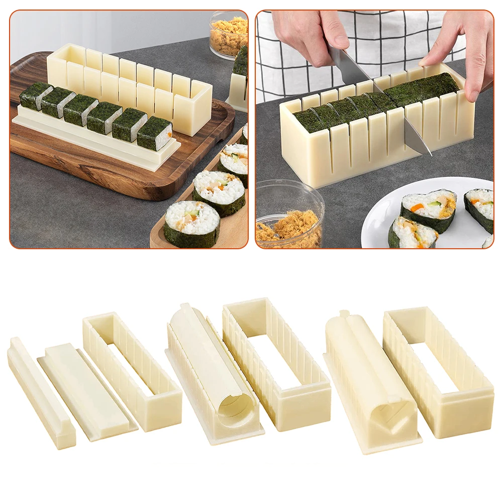 Kit completo de molde para prensar sushi casero fácil de hacer para principiantes. Unión Familiar en la Cocina