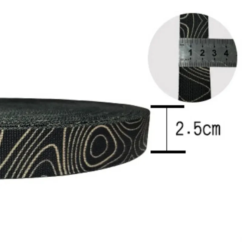 2.5 سنتيمتر العرض الأخضر الأسود توبوغرافيا التضاريس التمويه حزام غير شرائط مرنة أشرطة الحقائب التكتيكية حزام مول DIY التبعي