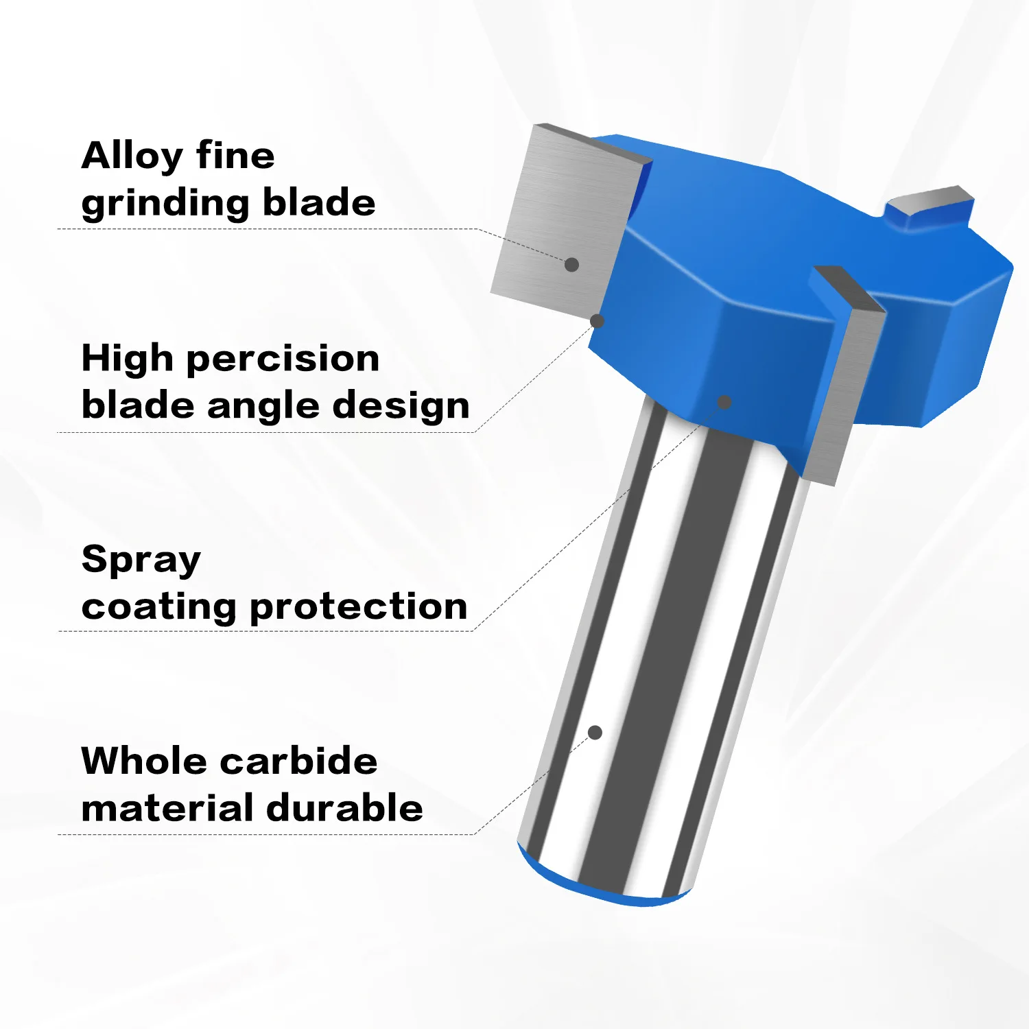 Three Blade T-cutter Tungsten Steel Milling Cutter Slotting Cutter Sole Cleaning Cutter Three Teeth T-cutter Slotting Cutter Lar