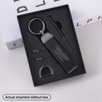 Car Vintage Leather KeyChain 360 Degree Rotating Key Ring Pendant For Aston Martin V8 Vantage VANQUISH DBX DBS DB9 DB11 RAPIDES
