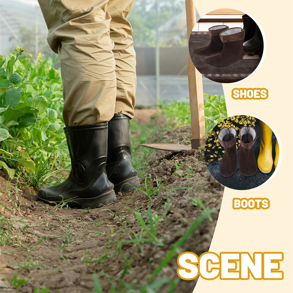 الدافئة الصوف التمهيد الجوارب معزول بطانة للصيد احذية المطر إدراج الحرارية حجم 43-45 الشتاء وسائد الأحذية بطانات #6