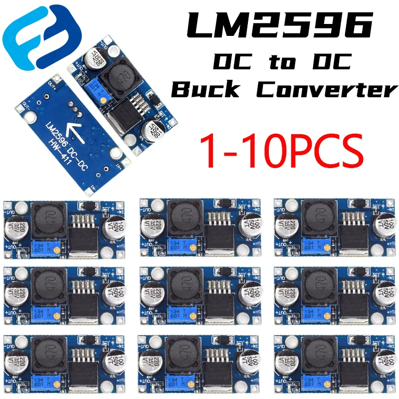 Convertidor Buck de CC a CC, 1-10 piezas, LM2596, 3,0-40V a 1,5-35V, módulo reductor de fuente de alimentación