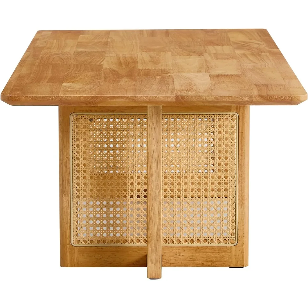 Mesa de centro Rectangular de madera maciza con patas cruzadas para muebles de sala de estar, 23,6 "D x 47" W x 16 "H