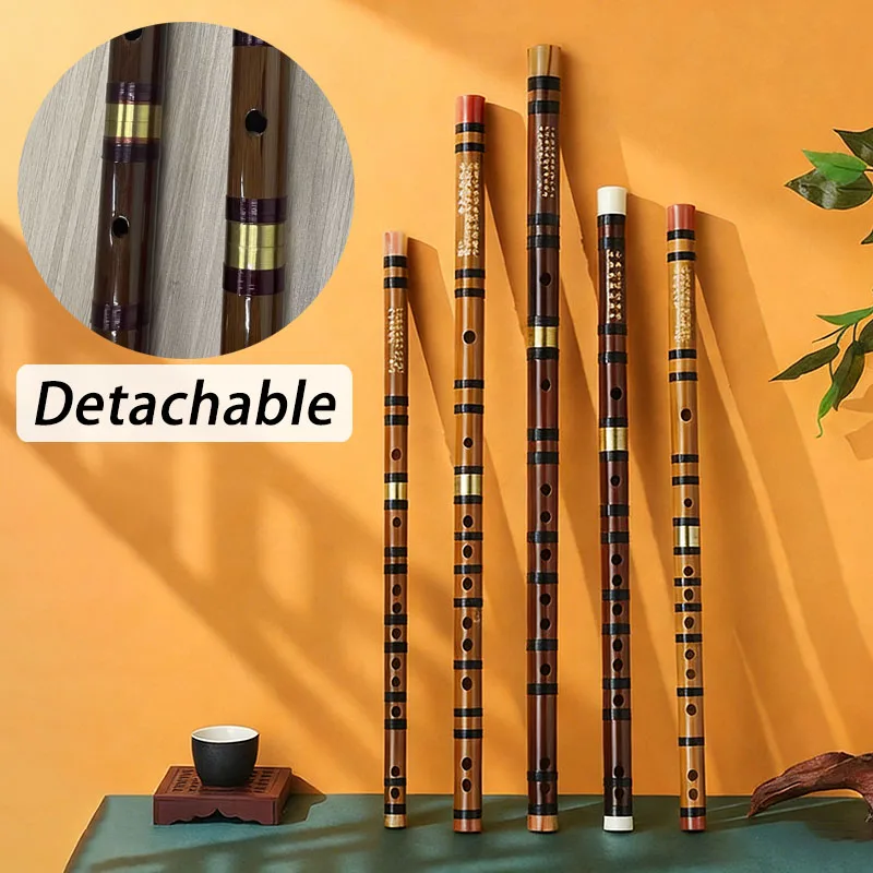 Bitter Bamboo Flute Detachable Professional Practice Flutes Traditional Performance Transverse Flute Chinese Musical Instruments