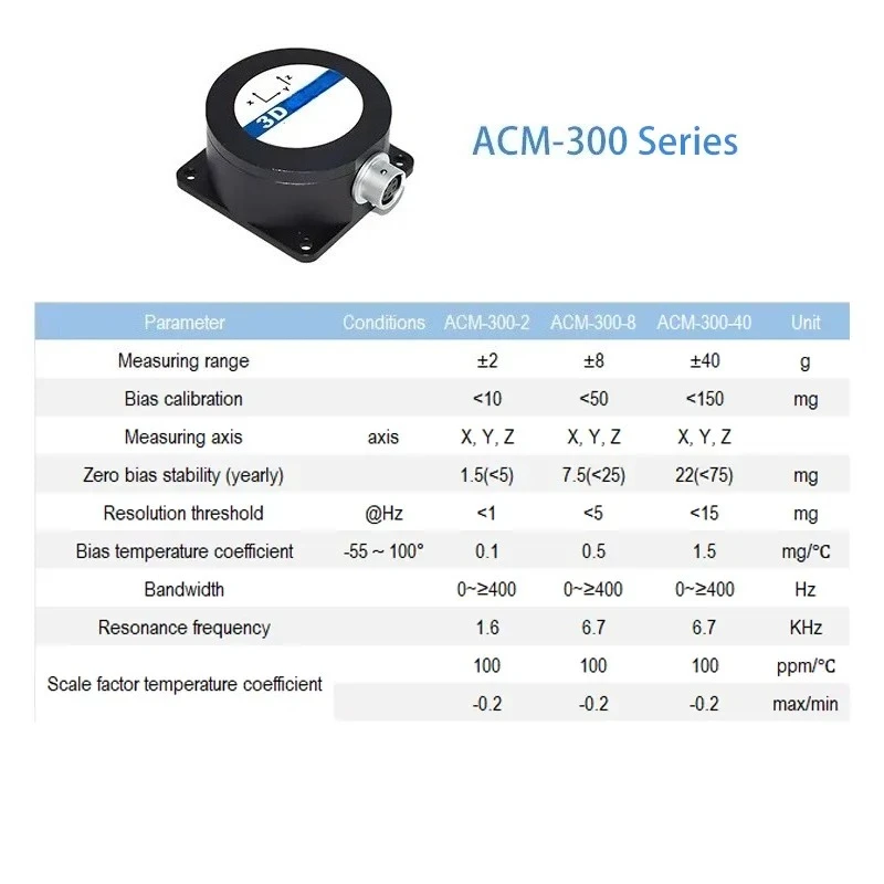 Mems Tri-Axis Accelerometer 0-5V 0-10V Voltage Output High Precision Vibration Sensor