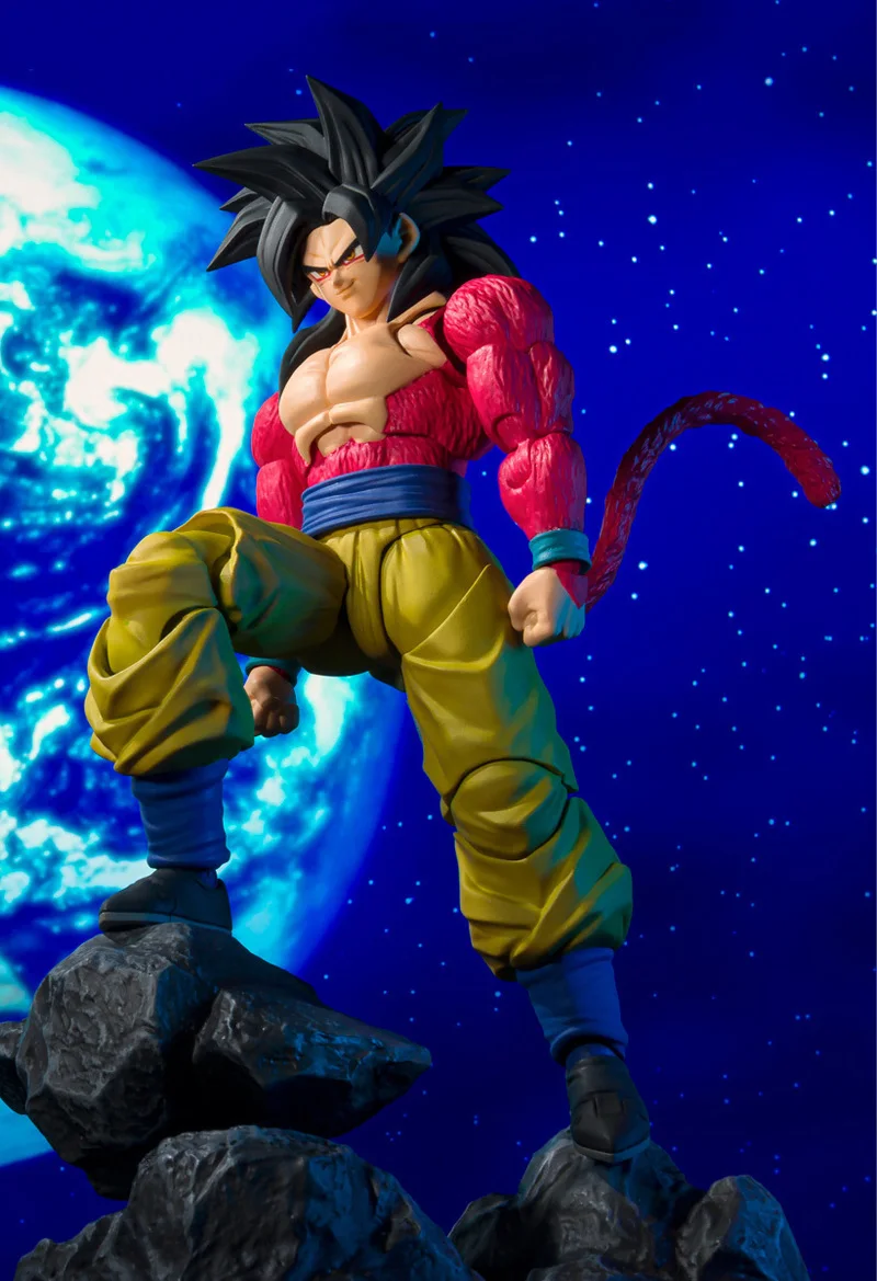 Figurines d'action Shf Gt Super 4 Goku, Dragon Ball Super Saiyan, modèle d'échange à Double tête, jouets pour garçons, cadeaux d'anniversaire