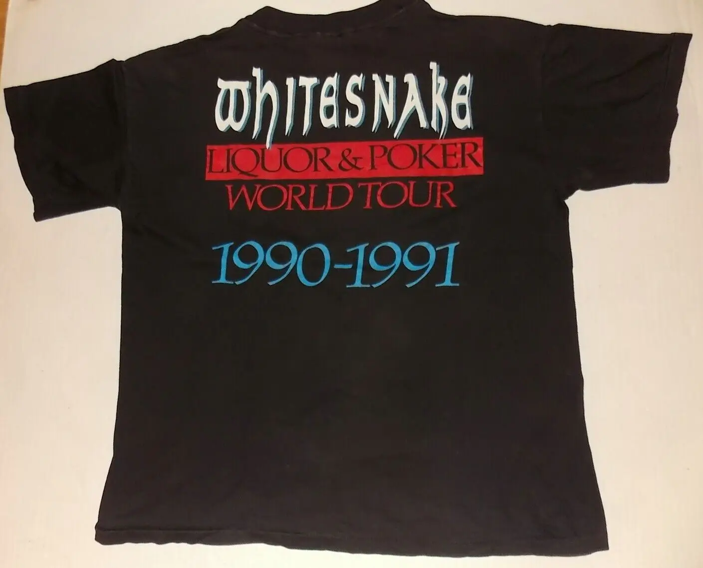 1990 1991 World Tour Whitesnake White Snake Vintage T Shirt Size Large