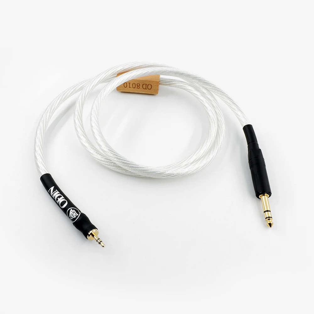 Odin Hifi 3.5Mm Tot 6.5Mm Audiokabel Oc Puur Zilveren Kern 3.5 Mannelijke Jack Naar 6.5 Mannelijke Jack Aux Kabel Voor Mixer Versterker Speaker