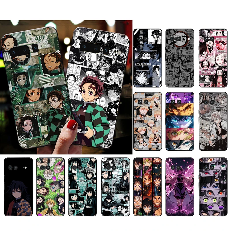 حافظة لهاتف جوجل بيكسل 10 9 برو XL 9A 8 7 6 برو بيكسل 8A 7A 6A بكسل 8 7 6 5 أنيمي تانجيرو كامادو شيطان القاتل #6