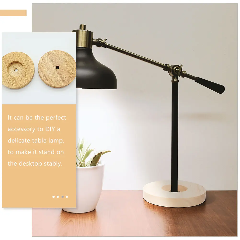 

Комплект из 2 деревянных круглых оснований для настольных ламп, подставка для светильников из массива дерева для спальни, гостиной, офиса, демонстрационная подставка, круглое основание для настольной лампы