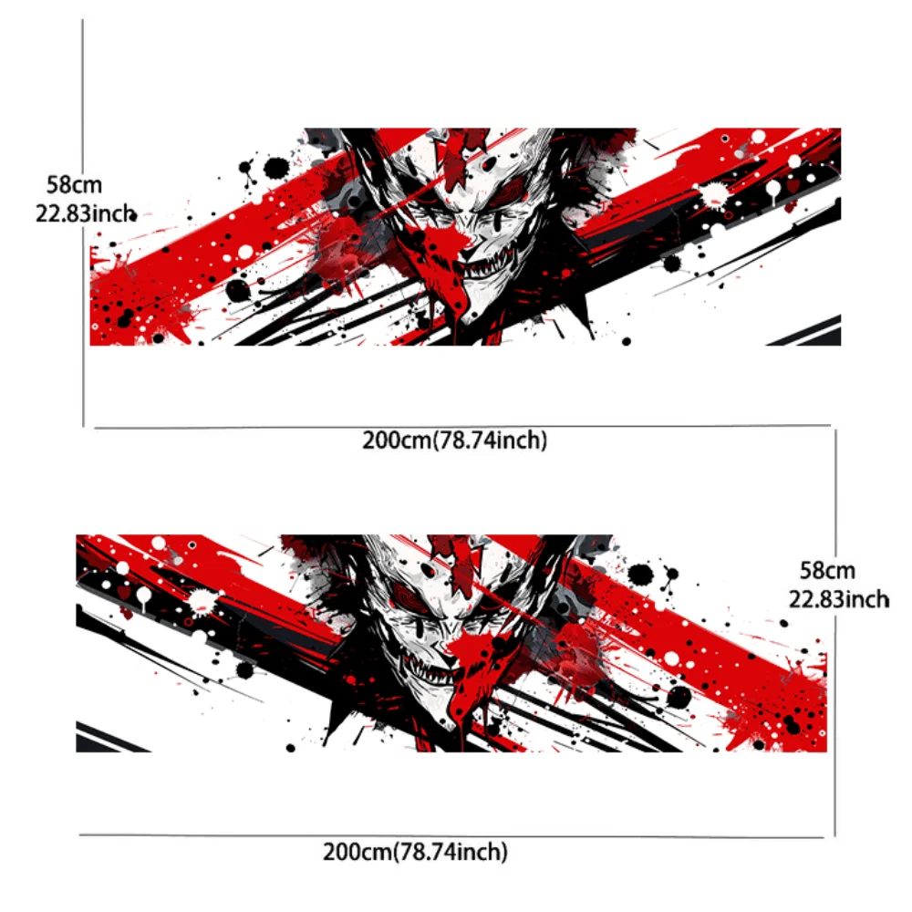 Horror demon mask decal car sticker full body floral decoration covering scratches protect car sticker waterproof car vinyl wrap