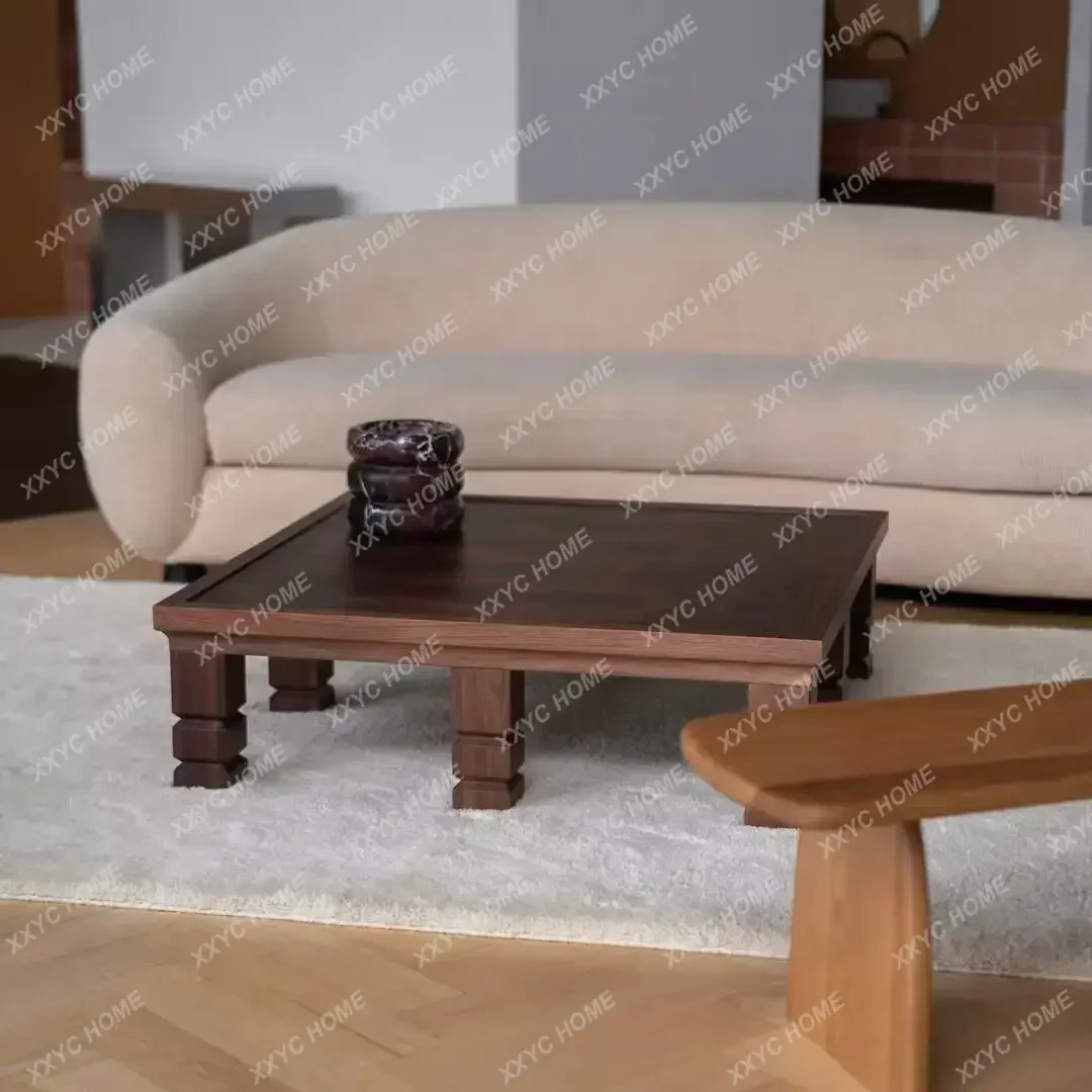 

Square Ash Wood Coffee Table Chinese Antique Style Living Room Retro Pomegranate Bark Log Home Coffee Table