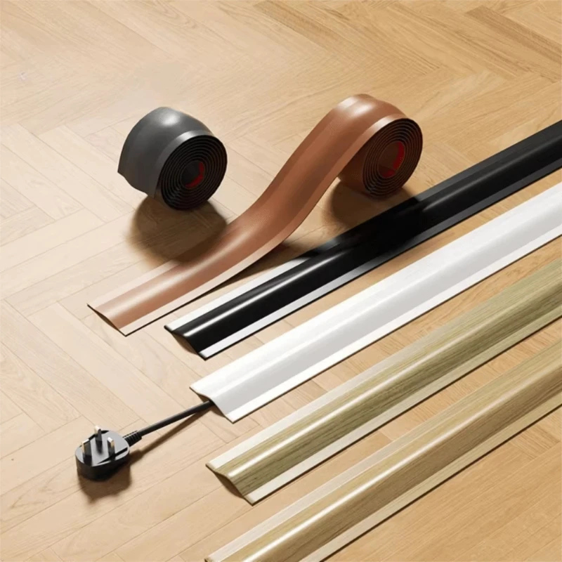 1pc Floor Cable Cover Wire holder Self-Adhesive Cable Clip Cable Hidden trunking Platooninsert electric wire decoration fittings