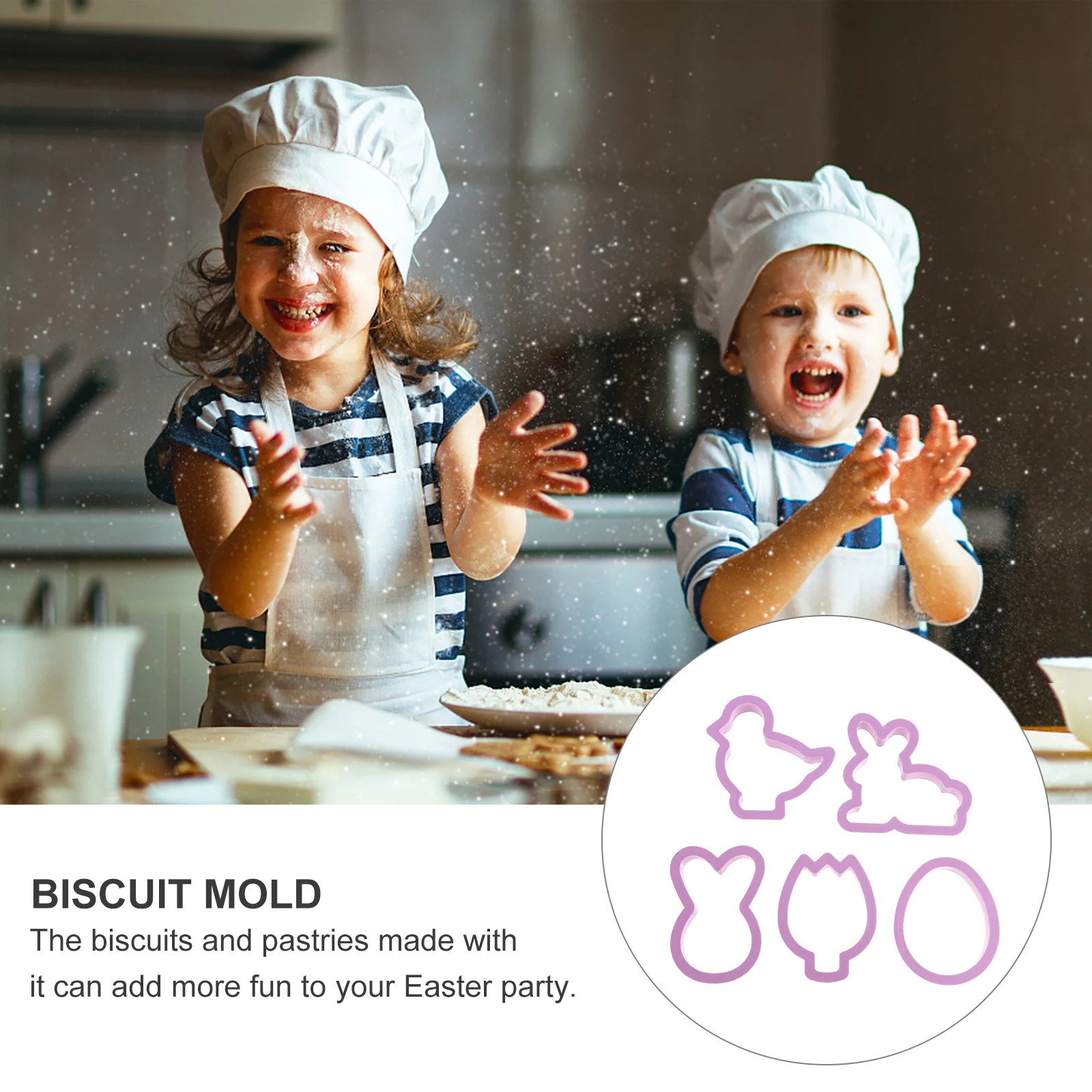 

10Pcs Easter Biscuit Molds Cartoon Cookie Shapes Baking Tools for DIY Chocolate Fondant Sugar Paste Making Biscuit Mold