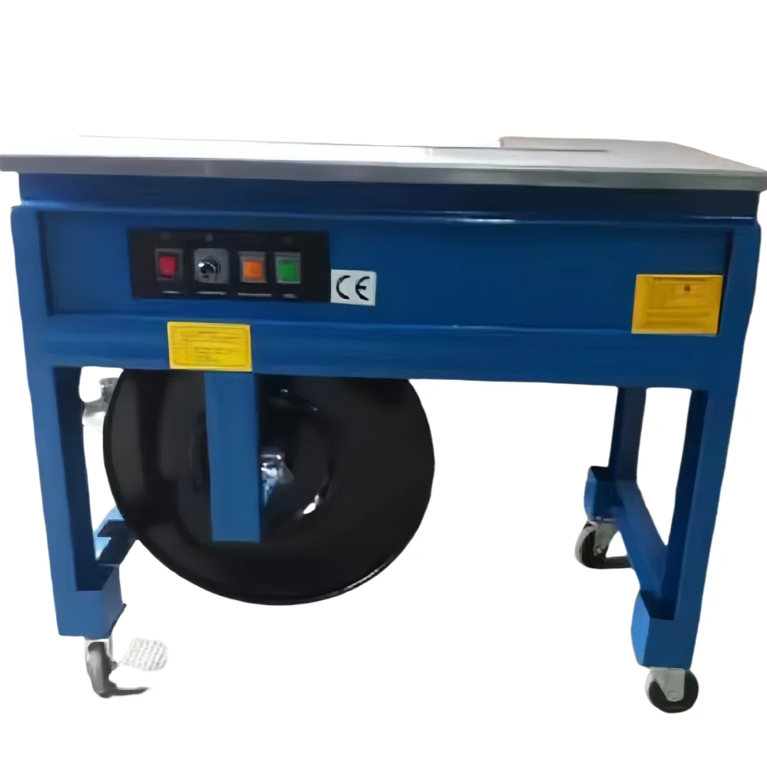 Semi-Automatic PP Carton Box Strapping Machine For Food Beverage & Textiles With Heater & Cutter Demo PLC Core Components