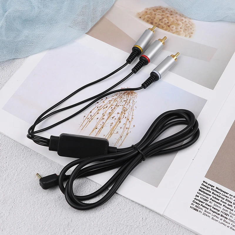 Audio Video AV Cable To RCA Extension Composite Data Cord For PlayStation Portable PSP 2000 3000 Slim To TV Monitor 1pc
