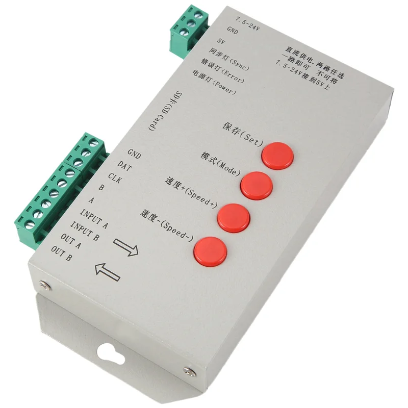 B04B-5X Controller LED RGB T1000S Scheda SD Controller 2048 Pixel per WS2801 WS2811 WS2812B SK6812 LPD6803 Luce di striscia LED