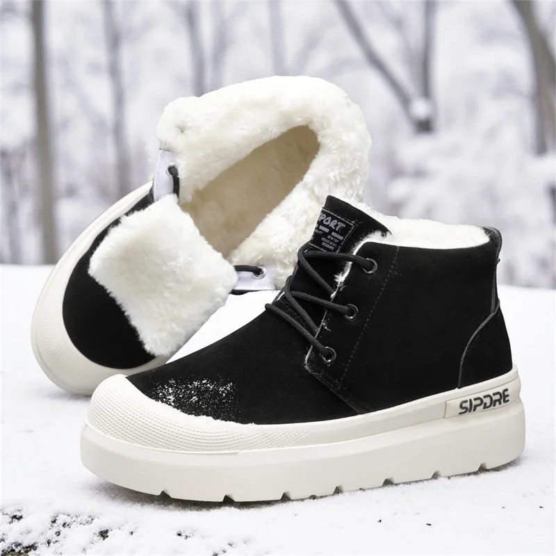 2025 зимние мужские зимние ботинки, удобная нескользящая износостойкая теплая хлопковая обувь на толстой подошве