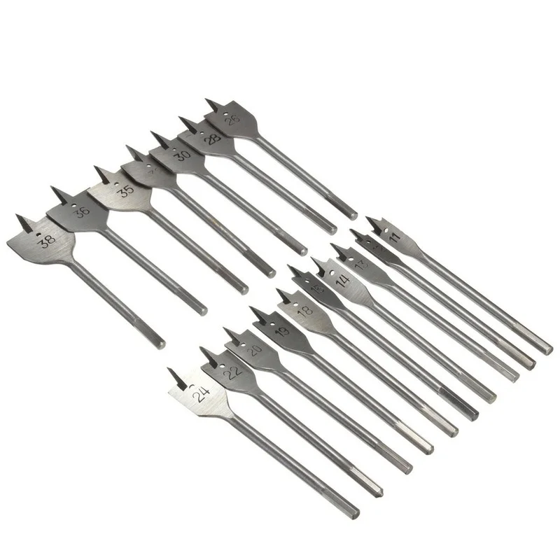 11-38mm Wood Flat Drill Bits Hex Shank Wood Working Spade Drill Bits