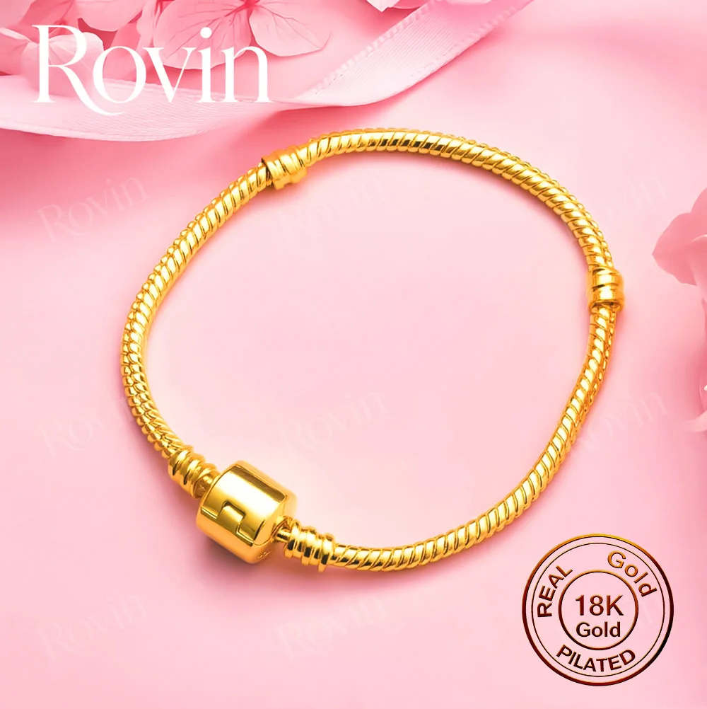 18K Gold-Plated 8-Inch Exquisite Twisted Rope Bracelet – Stylish Women's Jewelry for Weddings and Parties