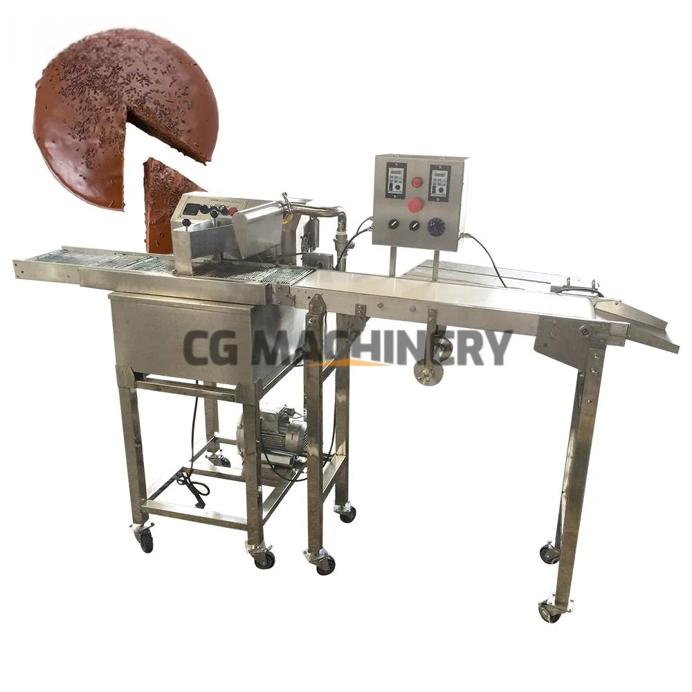 Multi-functional Small High Efficiency Chocolate Cake Enrober Chocolate Dipping Glazing hine Small Chocolate Enrobing hine