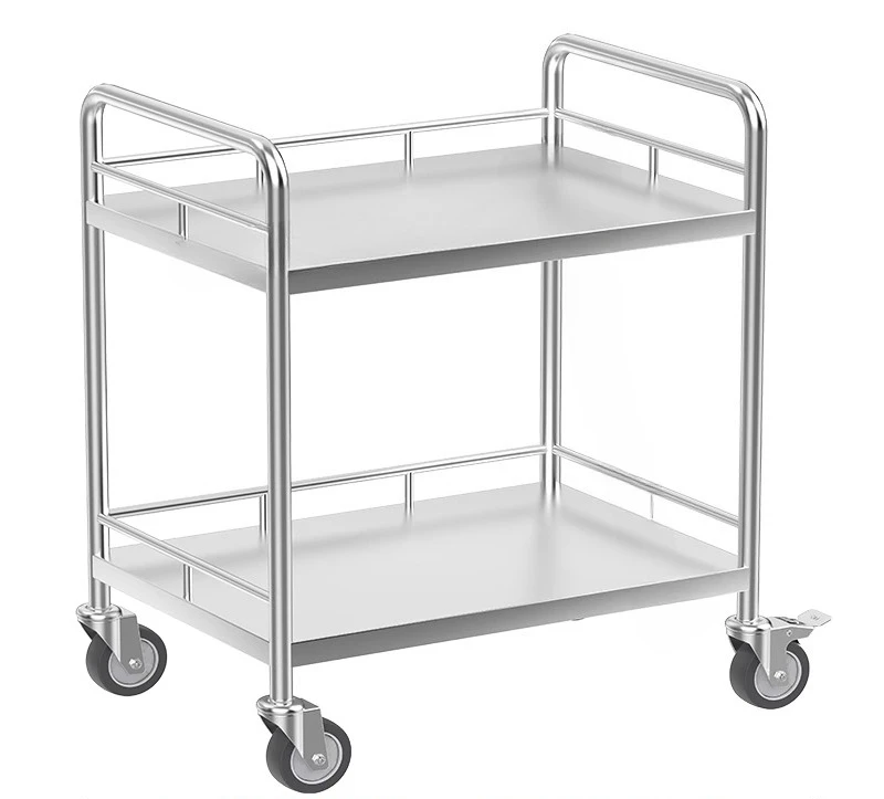 Doppelschichtiger, verdickter, leiser mobiler Trolley aus Edelstahl