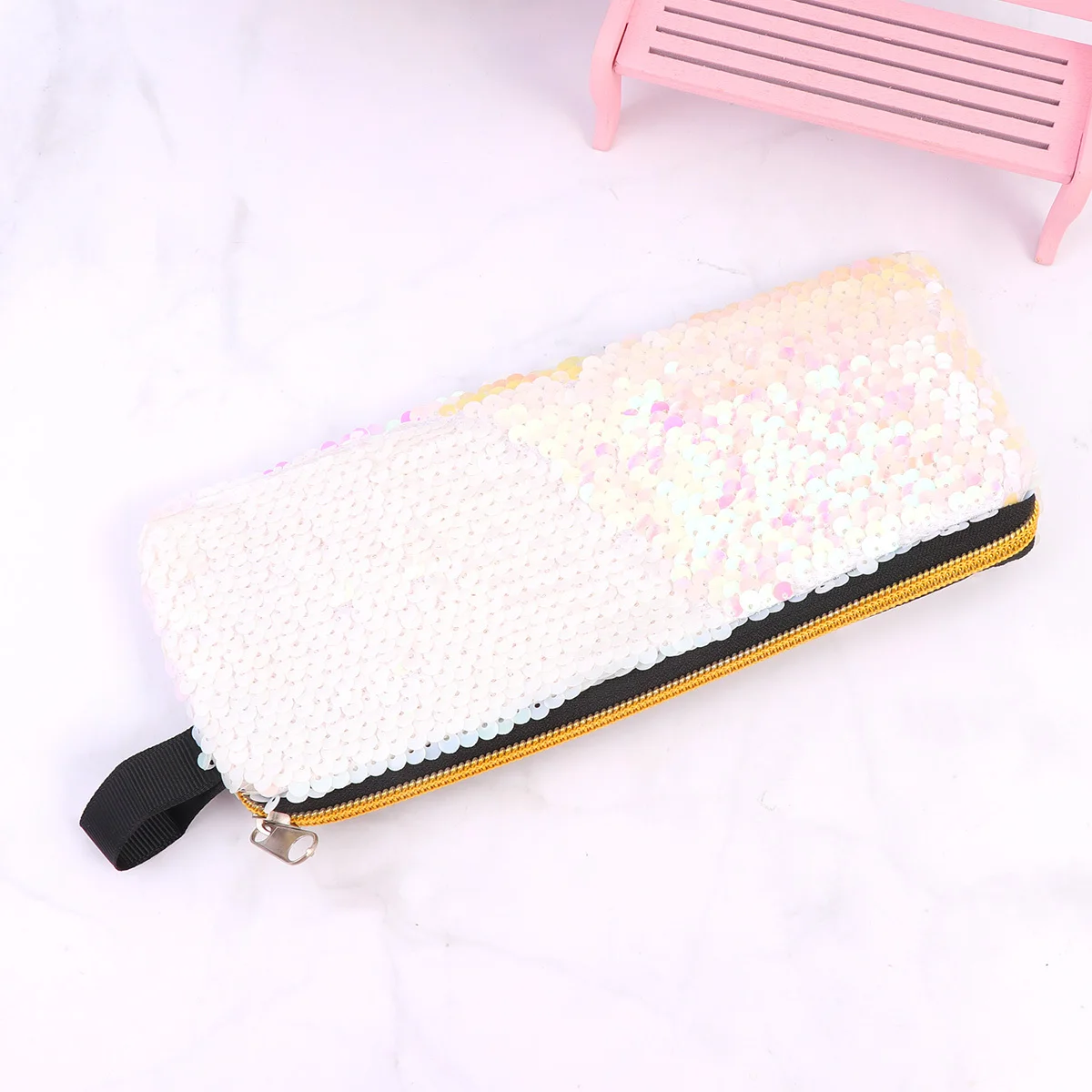 

Shiny Sequins Pencil Bag Washable Durable Stationery Pouch For Kids Gift Phone Coin Holder Portable Case