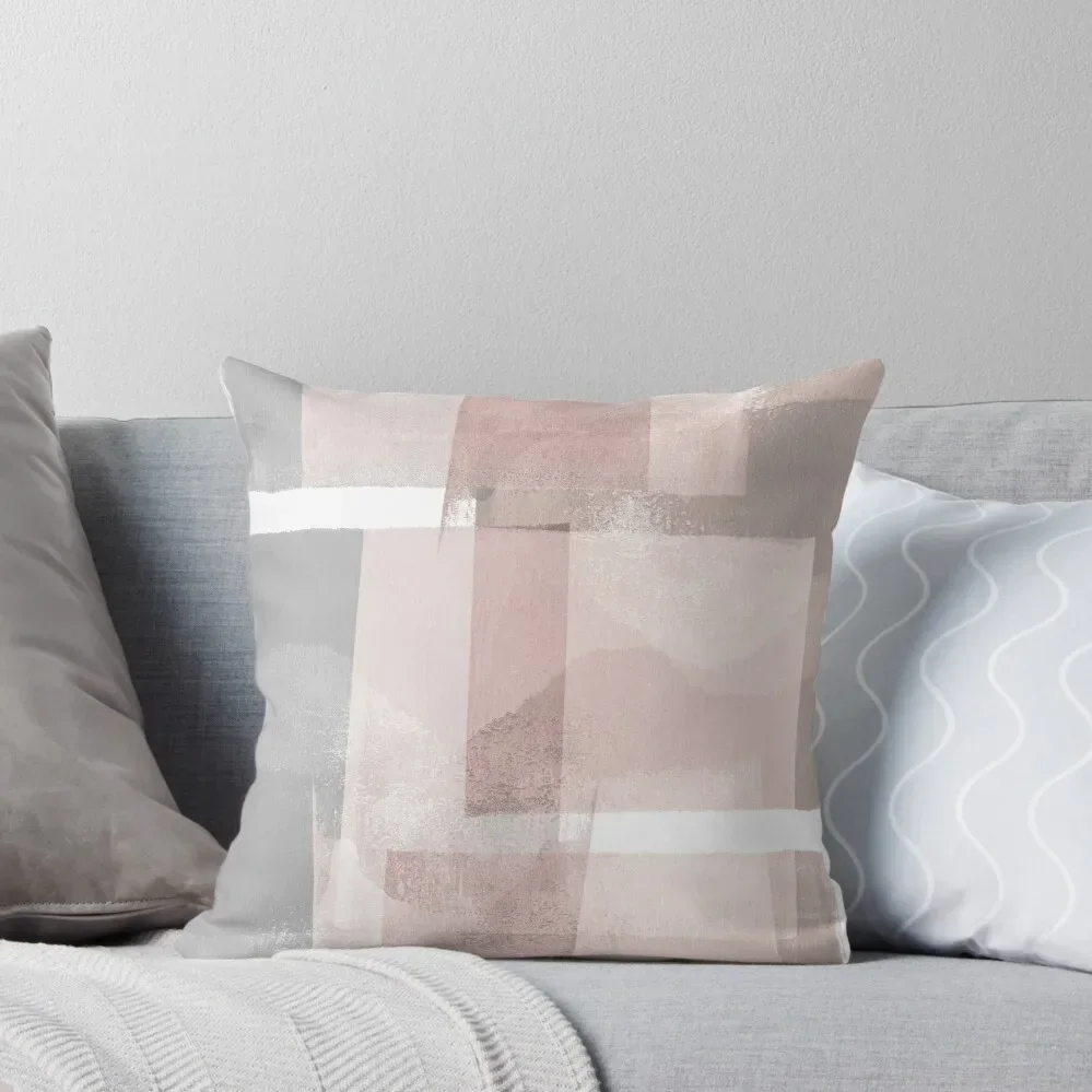 

Grey and Pink Geometric Abstract Building Blocks Throw Pillow luxury home accessories Decorative Cushions pillow