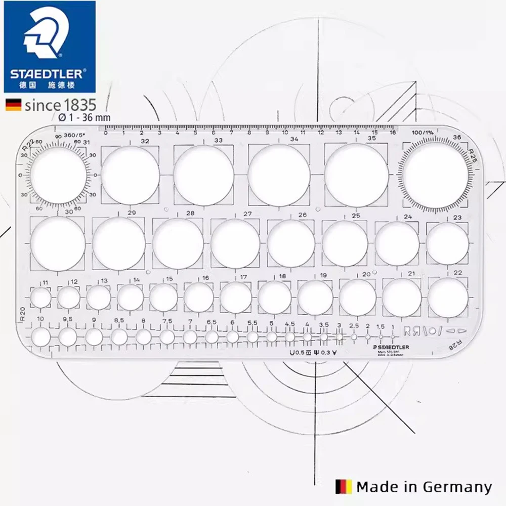 Imagem -06 - Rodada Régua de Desenho Régua de Desenho Arquitetônico Círculo de Matemática Papelaria de Arte 576 01f Aço Inoxidável