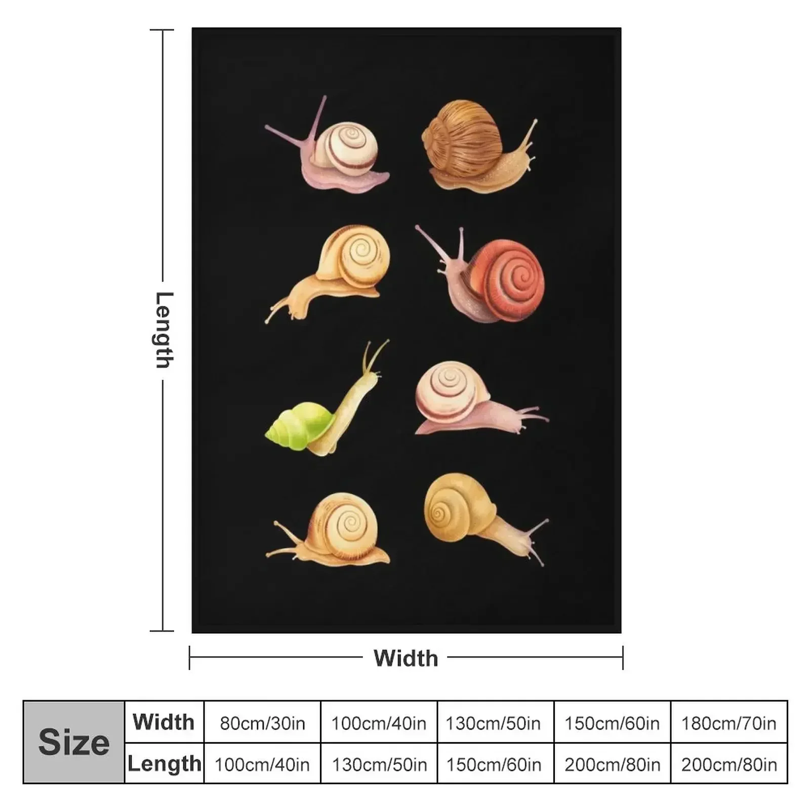 Slippery Snails Throw Blanket couch cozy soft plush fuzzy picnic outdoor blanket