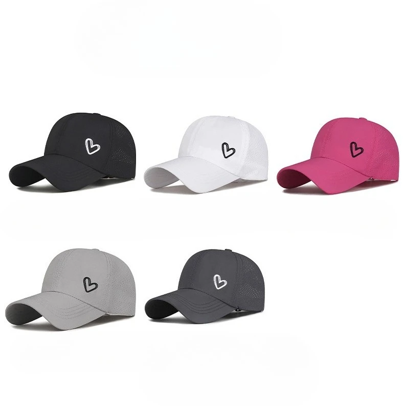 Summer Women's Cross Can Tie A High Ponytail, Heart-shaped Pattern, Lightweight, Breathable, Sunscreen and Sunshade Baseball Cap