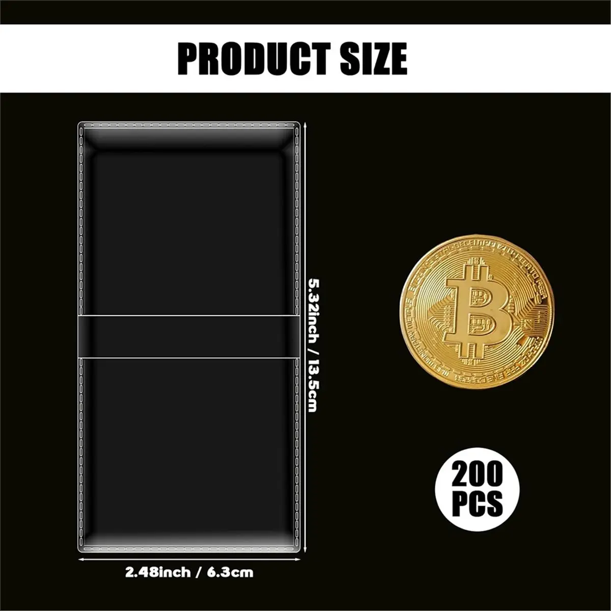 HITL 200Pcs 2.5 X 2.5 Double Pocket Coin Flips Clear Coin Collector Protectors Individual Plastic Sleeves Holders