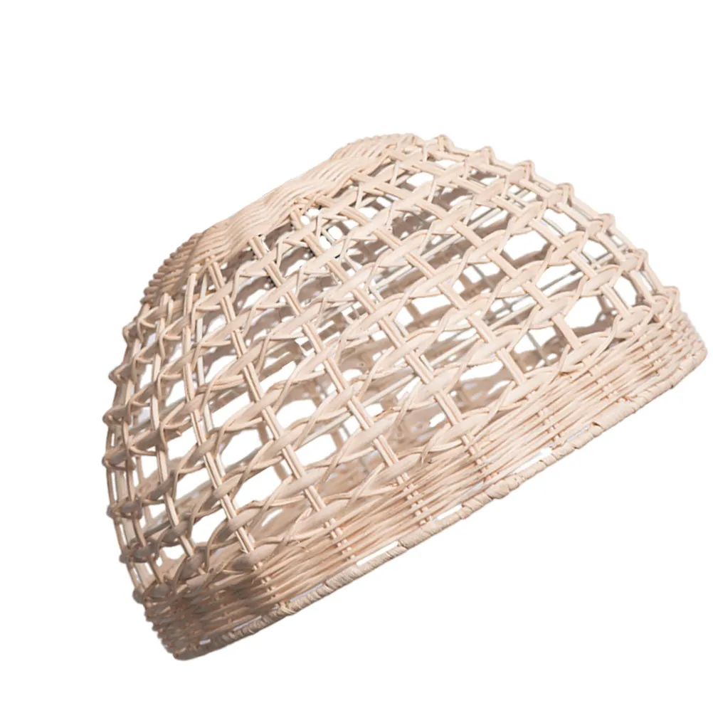 Handwoven Rattan Pendant Lampshade Rustic Hanging Lamp Shade Decorative Woven Ceiling Light Cover for Home Hotel Cafe