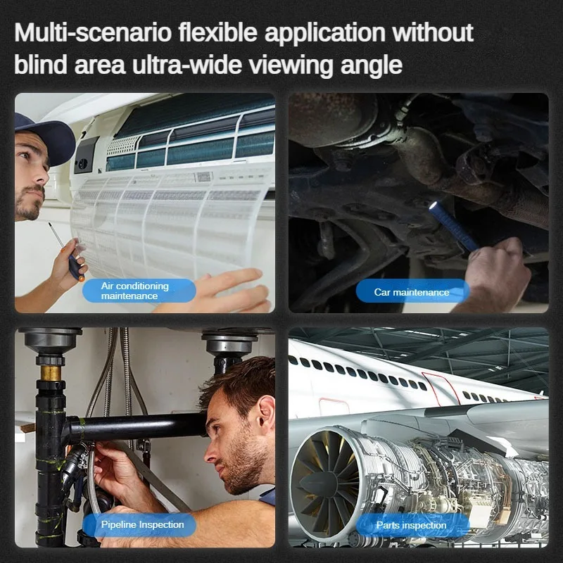 6.4mm Two-Way 360° Articulating Borescope 1080P Inspection Camera with Light IP67 Waterproof Probe Compatible with Android iOS