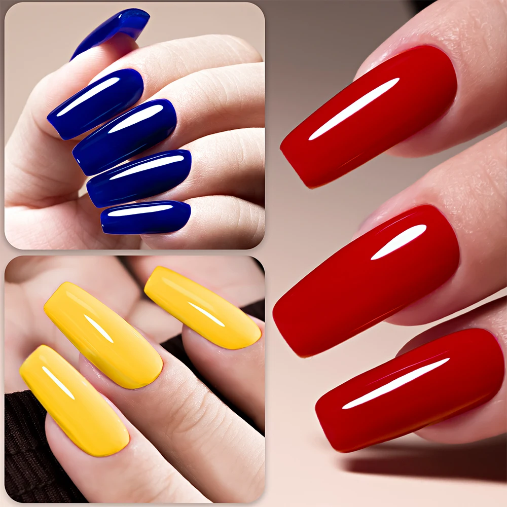 YOKEFELLOW 10ML Gel Nail Polish Soak off Red Blue Yellow Classic Primary Color Easy to DIY Any Color Mixing Nail Art Gel Varnish