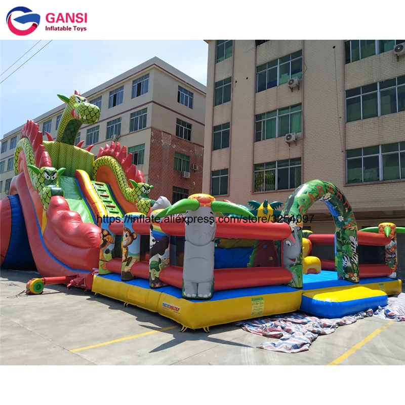 Commercial use Dragon Theme Inflatable Amusement Park Inflatable Fun city for kids