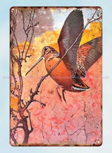 1917 Lynn Bogue Hunt Woodcock American Gamebirds l tin sign tin bar signs