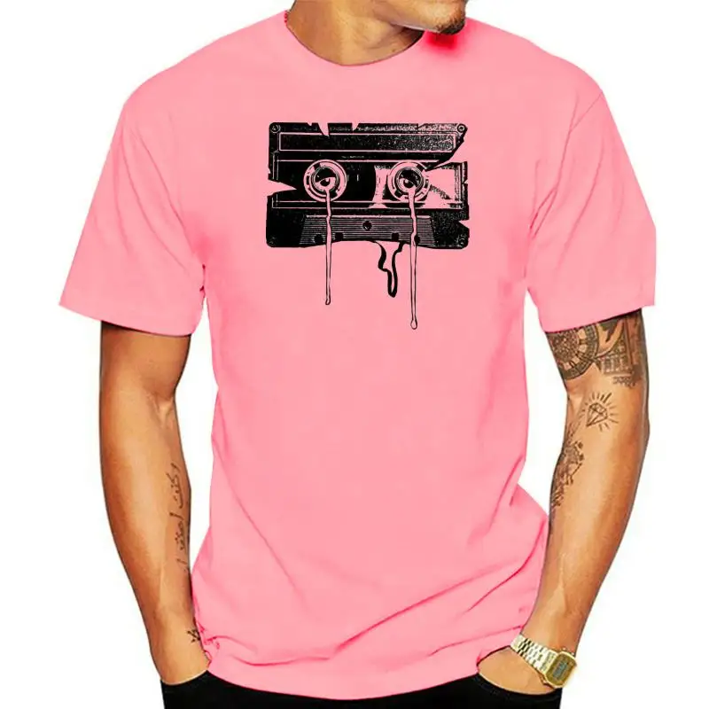 

Classic Men T-shirt White Tshirt Rock Music Old Cassette Memories Summer Short Sleeve Crew Neck 100% Cotton Fabric Tops & Tees
