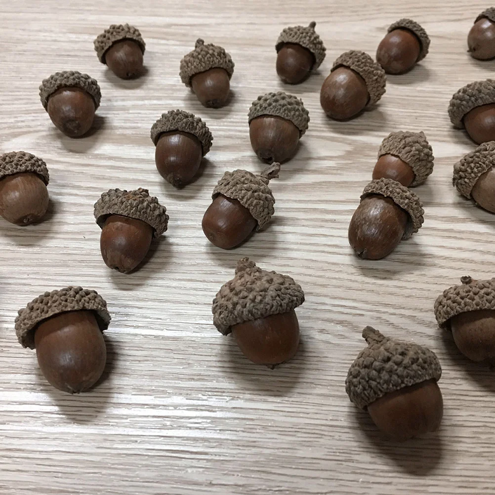 50PCS Natural Acorn Shell Decor Set Durable Eco Friendly for Christmas Autumn Crafts Wedding Party Hangings