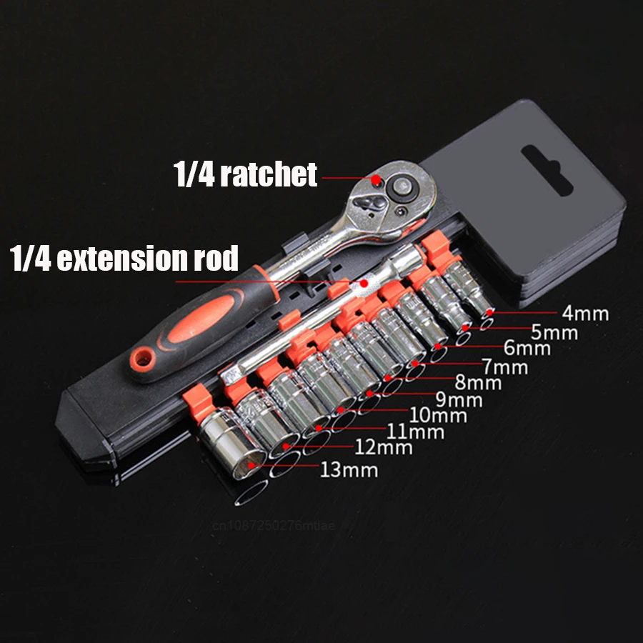 Wrench Socket Set With Extension Rod Hardware Car Boat Motorcycle Bicycle Repairing Tool Auto Repair Tools Short Socket Ratchet