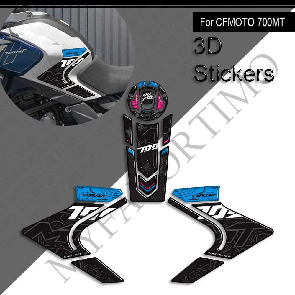 NEW Motorcycle For CFMOTO 700MT Touring Bike Adventure Tank Pad Side Grips Gas Fuel Oil Knee Protector Stickers Decals 700 mt
