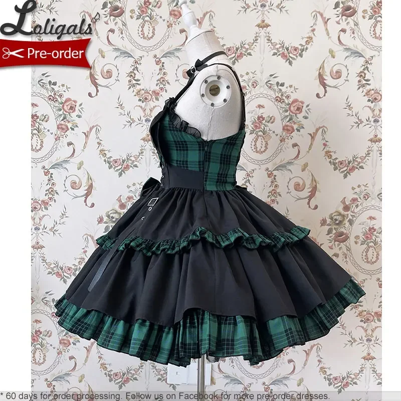 Hot Girl ~ Punk Style Lolita JSK Dress Plaid Mini Dress by Alice Girl ~ Pre-order