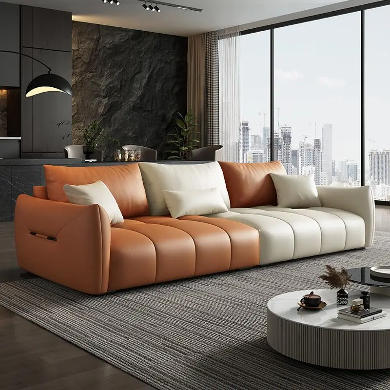 apartment three or four people color matching Italian cat claw skin baby velvet sofa living room home office rental room size