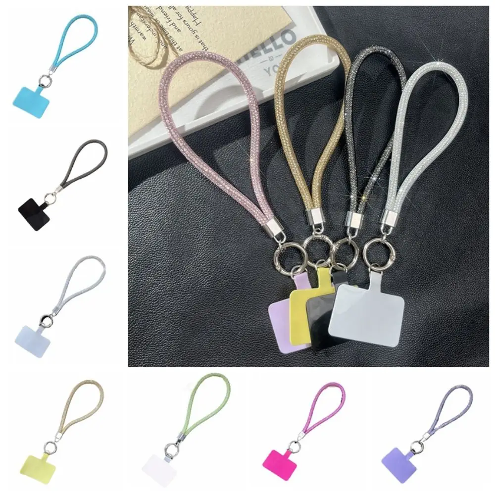 Hanging Cord Glitter Rhinestone Phone Lanyard Short Wrist Style Handheld Rhinestone Phone Rope Anti Loss Bling Bling