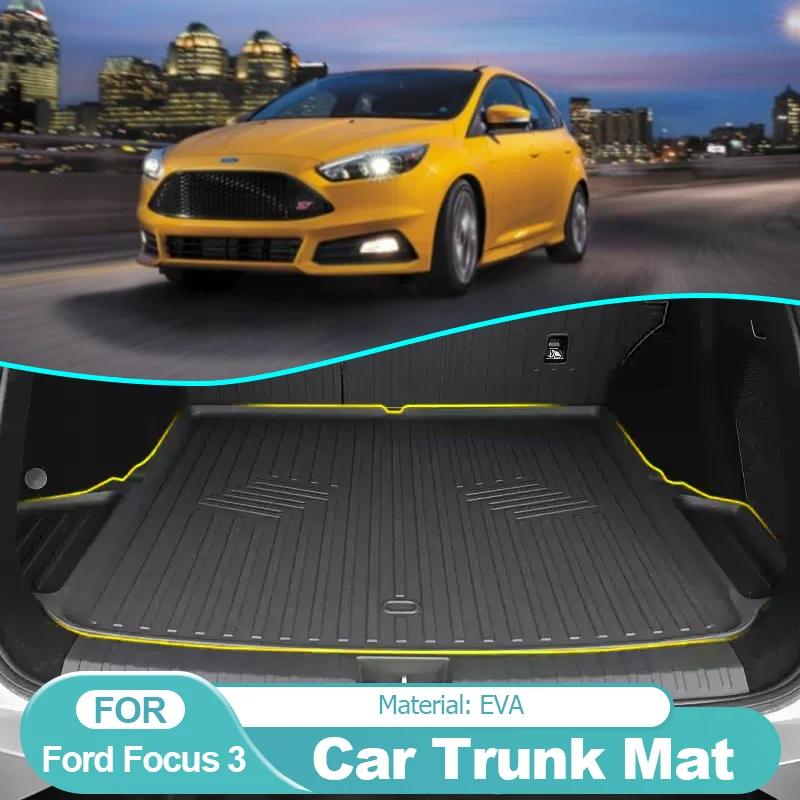 

for Ford Focus 3 MK3 III Hatchback 2011~2018 Car Rear Trunk Mat Waterproof Protective Liner Trunk Tray Floor Mats Accessories