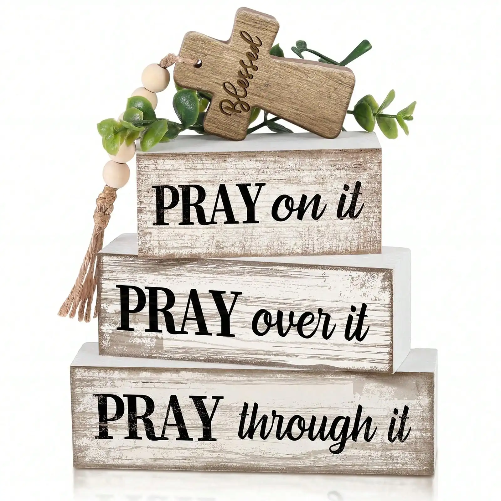 CMZLUMINEST Rural-Style Multi-Level Prayer Platform Tabletop Display Stand,Wooden Tiered Trays Decor,Party Table Center Decor,Suitable For Family Churches, Desks, Bookshelves, Used For Multi-Level Shelves For Family Prayers