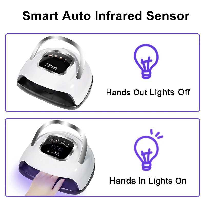 مصباح مجفف أظافر احترافي بالأشعة فوق البنفسجية مع مستشعر تلقائي ، مناسب لجميع معدات الجل والمانيكير والباديكير ، أدوات تجميل الأظافر ، 57 ليد