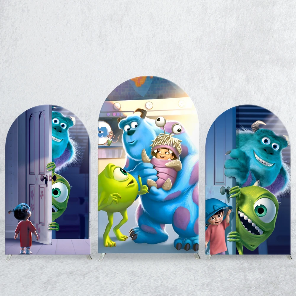 

TB Monsters Power Company Arch Backdrop Cover Spandex Fabric Cartoon Customized Child Birthday Party Background Decoratio Supply