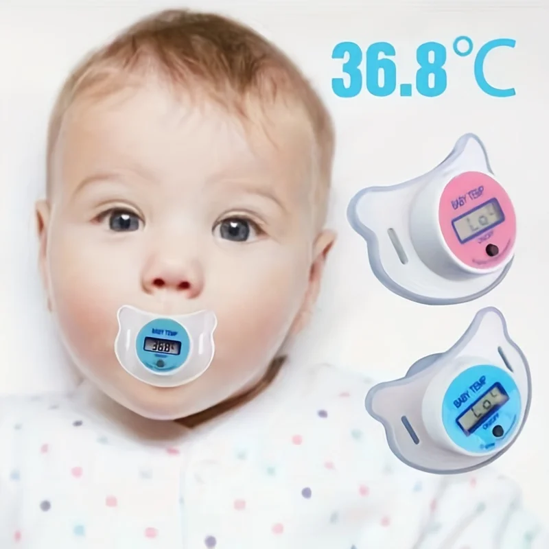 Thermometer LCD Display Nipple-Shaped Thermometer Pacifier Babies's Heating Fever Monitor Gauge Pink/Blue Digital Thermometer