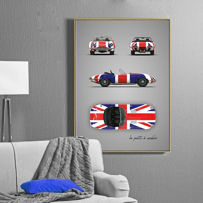 مخططات مخططات ملصق للديكور المنزلي ، ملصق مطبوع على قماش الرسم ، فن جداري ، ديكور الغرفة ، كاترهام كوبرا ، طائرة سباق #3